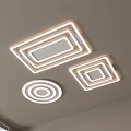 Modern Geometric Ceiling Lights Design With LED Strips And Multiple Shapes On Ceiling