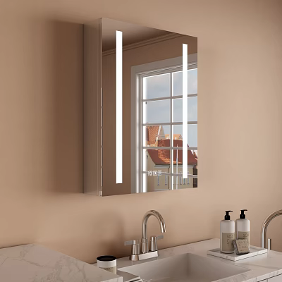 Modern Bathroom Wall Cabinet With Built In Lighting And Mirror 3d model