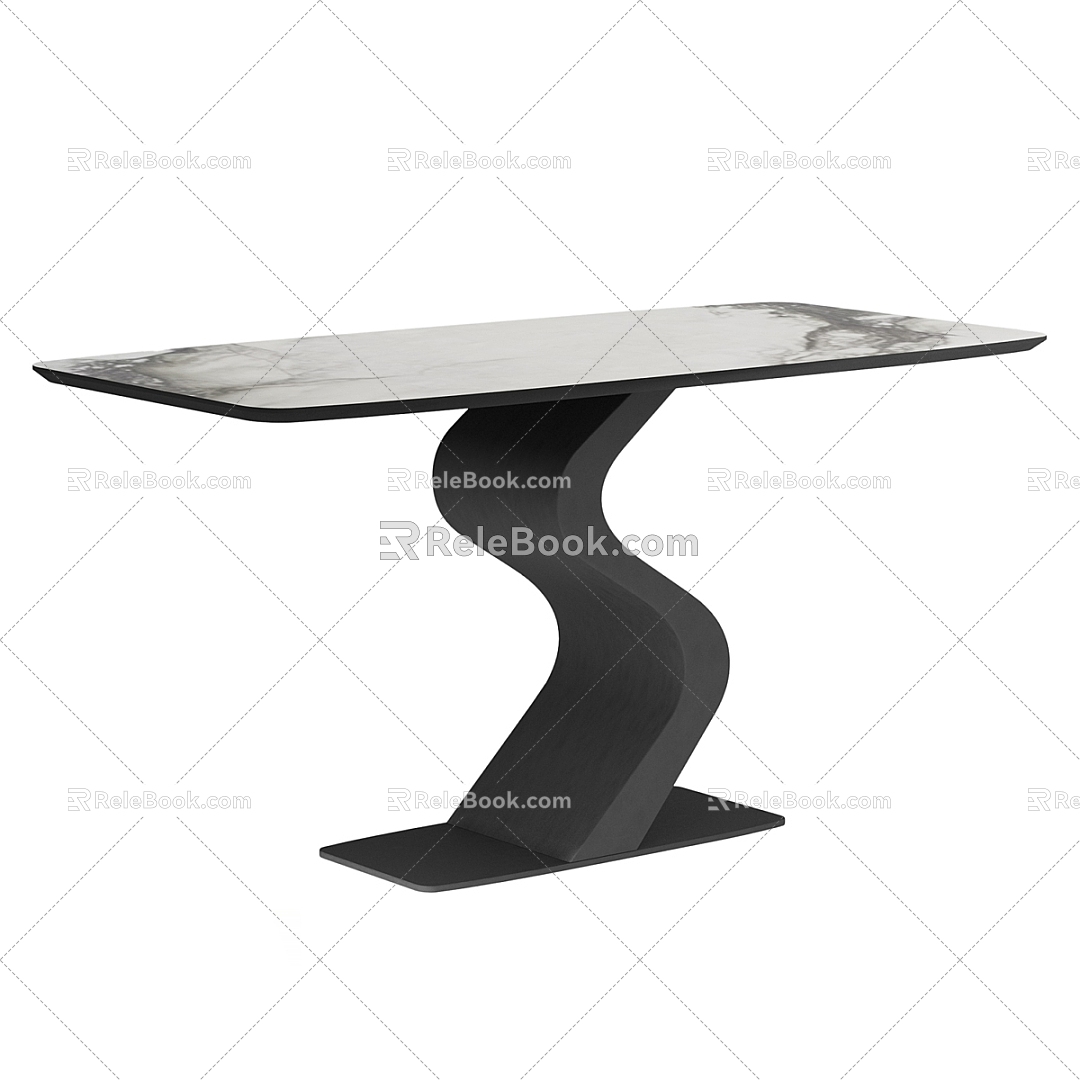 Simple dining table 3d model