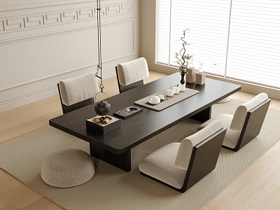 Modern Tatami Tea Table and Chair Tea Set model