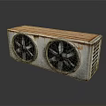 Computer Cooling Device With Dual Fans And Wooden Top Design