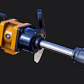 Yellow And Black Pneumatic Impact Wrench With Ergonomic Handle Metal Rod And Durable Build