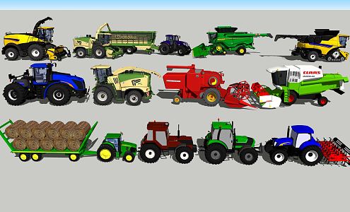 Modern Agricultural Machinery Agricultural Machinery Equipment Tractor Harvester 3d model