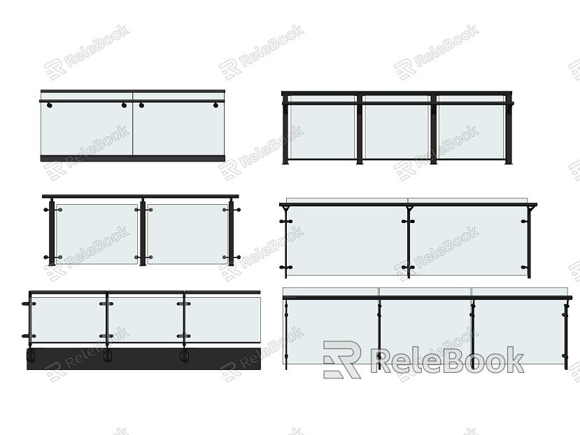 Glass Railing Handrail Metal Stainless Steel Railing Guardrail Balcony Guardrail Fence Commercial Guardrail model