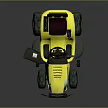 Electric Yellow Ride On Lawn Mower With Steering Wheel Seat And Large Wheels