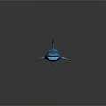 Blue Whale Shark with White Spots on Dark Background and Reflection 3d model