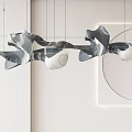 Modern Abstract Chandelier With Flowing Gray White Texture For Contemporary Interior 3d model