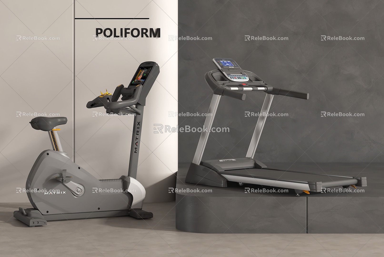 Treadmill Fitness Equipment Elliptical Machine 3d model