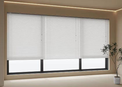 Modern venetian blinds curtain window 3d model