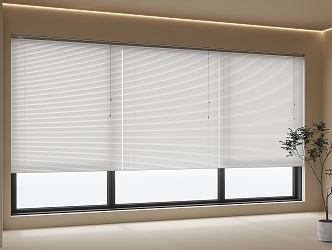 Modern venetian blinds curtain window 3d model