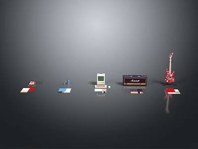 Stylish Modern Desktop Computer Setup With Monitor Keyboard Mouse And Accessories 3d model