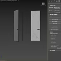 Modern Hinged Door Design With White Marble Texture And Black Handles For Home Interior