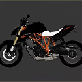 Modern Sporty Black White Orange Motorcycle With Gold Forks And Sleek Design