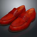 Stylish Red Leather Loafers Comfortable Design For Everyday And Formal Wear