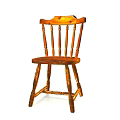 Solid Wood Leisure Chair With Spindle Back Design And Curved Armrests