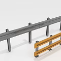 Different Types of Guardrails Including Gray Metal and Orange Horizontal Bar Designs with Support Posts