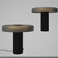 Soft Lighting Modern Desk Lamp With Marble Shade And Black Base Contemporary Home Decor