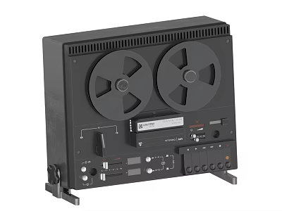 Vintage Black Dual Reel Tape Recorder With Retro Design For Daily Use Electrical Appliance 3d model