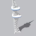 Modern Spiral Tower With Observation Deck Against Mountain And Blue Sky