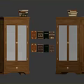 Wooden Bookcases With Multiple Shelves Books Decorative Items On Top And Small Picture Frames