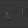 Sturdy Industrial Metal Curved Frame Structure With Support Legs And Joints