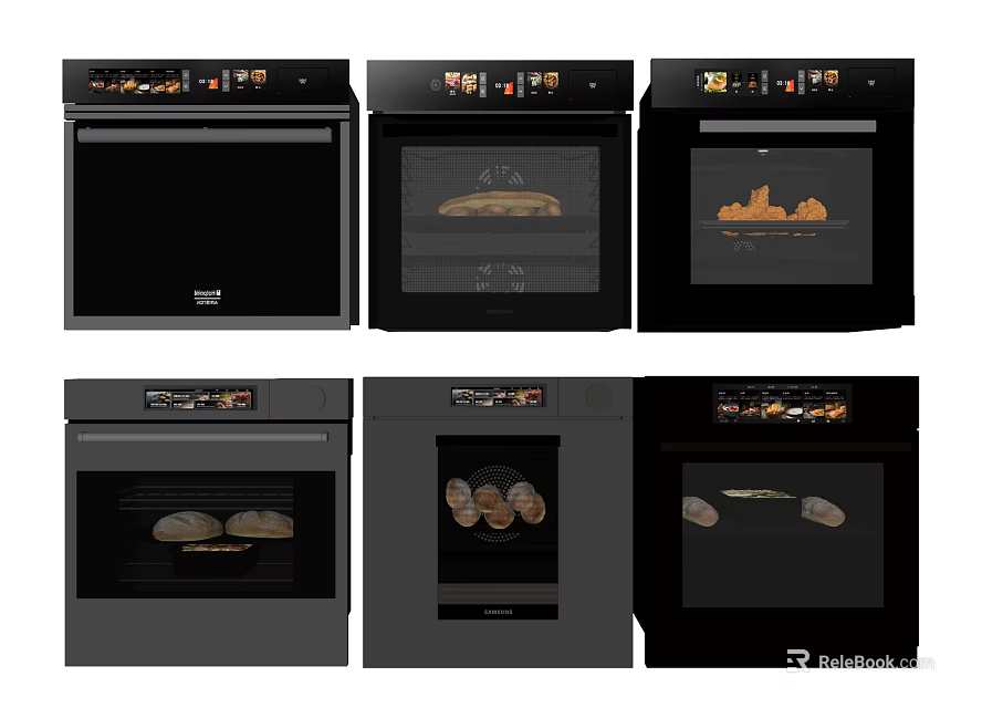 Different Types of Kitchen Ovens For Baking Bread Pizza And Roasted Food 3d model 