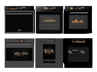 Different Types of Kitchen Ovens For Baking Bread Pizza And Roasted Food 3d model
