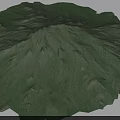Five Green Microtopography Models with White Snowy Peak and Natural Landforms