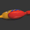Colorful Stuffed Fish Doll With Yellow Blue Red Stripes And Smiling Face