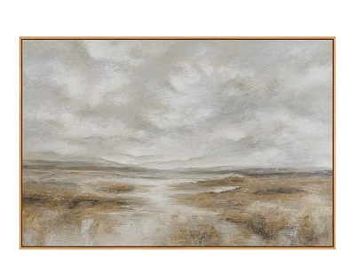 Abstract Painting With Neutral Gray Brown Tones And Natural Abstract Landscape Texture 3d model
