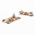 Delicious Breakfast Trays With Fluffy Pancakes Sausages Coffee And Fresh Strawberries