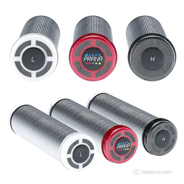 Modern Circular Switch Panels With Digital Display And Assorted Colors In Red Gray White 3d model 