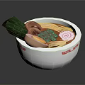 Delicious Ramen Bowl with Noodles Seaweed Soft Boiled Egg Chashu Pork and Vegetables