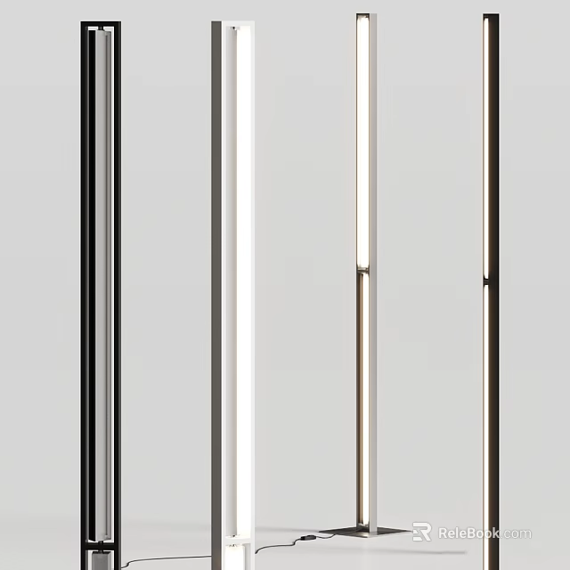 Modern Floor Lamp With Sleek Metal Stand And Minimalist Design 3d model 