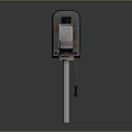 Dark Colored Parking Meter With Metal Pole And No Parking Sign