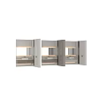 Modern Minimalist Bathroom Washbasin With Backlit Mirror Wooden Cabinet Marble Countertop And Ambient Lighting