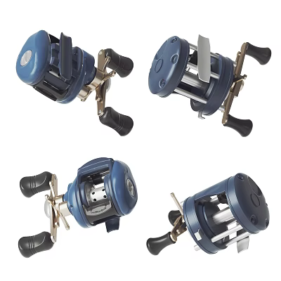 High Quality Blue Sports Equipment Fishing Reels Four Models For Outdoor Angling 3d model