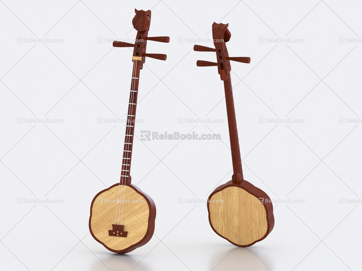 Qin Qin classical musical instrument Hu Qin Chinese musical instrument 3d model