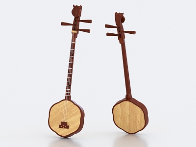 Qin classical musical instrument Hu Qin Chinese musical instrument 3d model