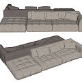 Modern Multiplayer Sofa Two-way Sofa Living Room Sofa Stitching Sofa 3d model