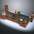 Cartoon Scene Of Historic Parliament Building With Towers Spires And Green Roof