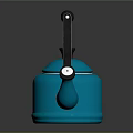 Turquoise Enamel Kettle with Black Handle and Stainless Steel Spout for Home Kitchen Use