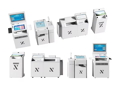 Public Facilities Featuring Modern Self Service Kiosks With Interactive Screens And User Friendly Interface 3d model