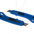 Two Blue Utility Knives With Ergonomic Handles And Retractable Blades