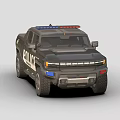 Modern Police Pickup Truck With Emergency Lights And Law Enforcement Features