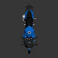 Blue Modern Motorcycle With Sleek Body Black Seat And Alloy Wheels