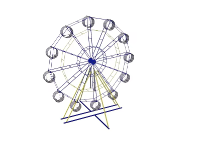 Outdoor Ferris Wheel Amusement Equipment Design With Cabins And Metal Framework 3d model