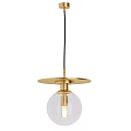 Modern Hanging Pendant Light With Gold Metal Frame And Transparent Glass Globe