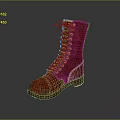 Red Velvet Lace Up Boots With White Sole Stylish Fashionable Footwear For Daily Wear