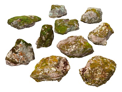 Landscape Moss Stone Landscape Stone 3d model